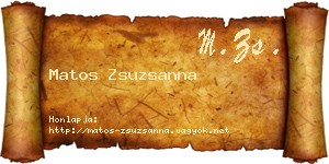 Matos Zsuzsanna névjegykártya